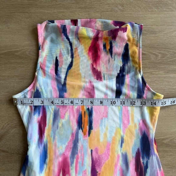 Steve Madden Mesh Colorful Midi Dress SZ S Fitted - Picture 4 of 7